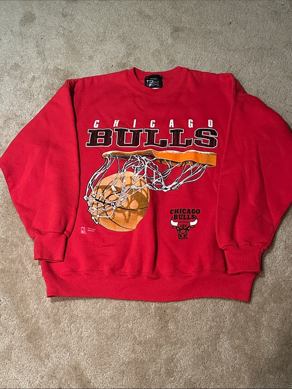 Vintage Chicago Bulls Red Graphic Crewneck Sweatshirt